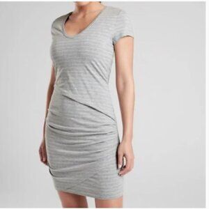 Athleta Central Gray Heather Stripe Dress (772)